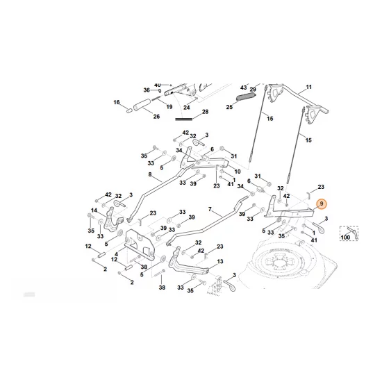 Stihl  jarzmo tylne, str. lewa kompl. 6170 780 3700